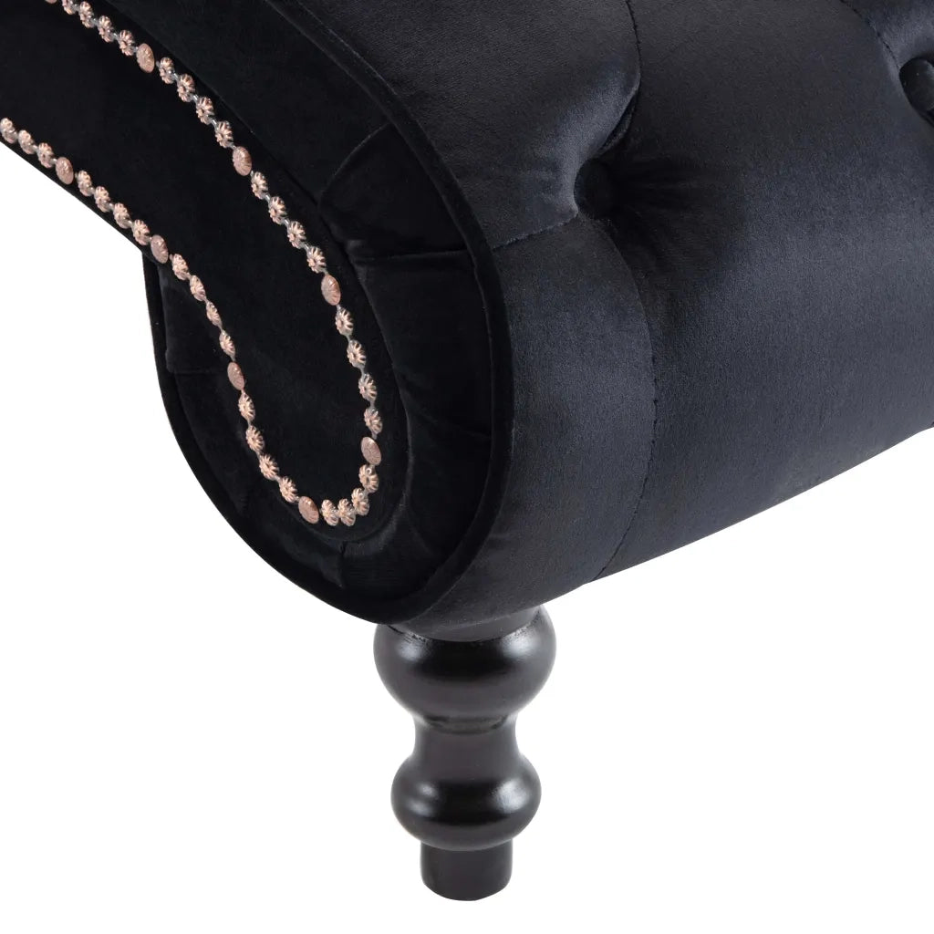 Sedia a Sdraio Nera in Velluto CFW6523854