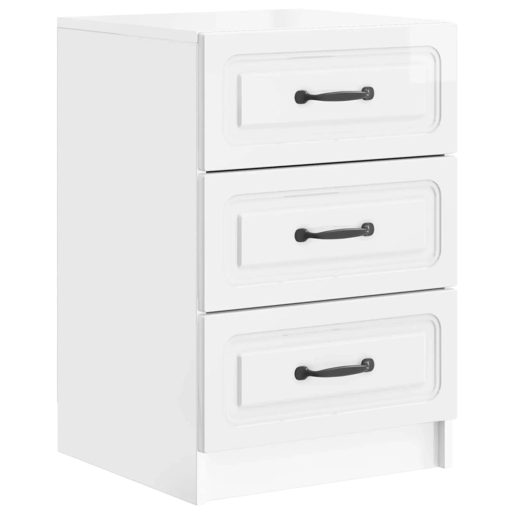 Armadio da Notte con cassetto Bianco Lucido 43 x 41 x 63,5 cm