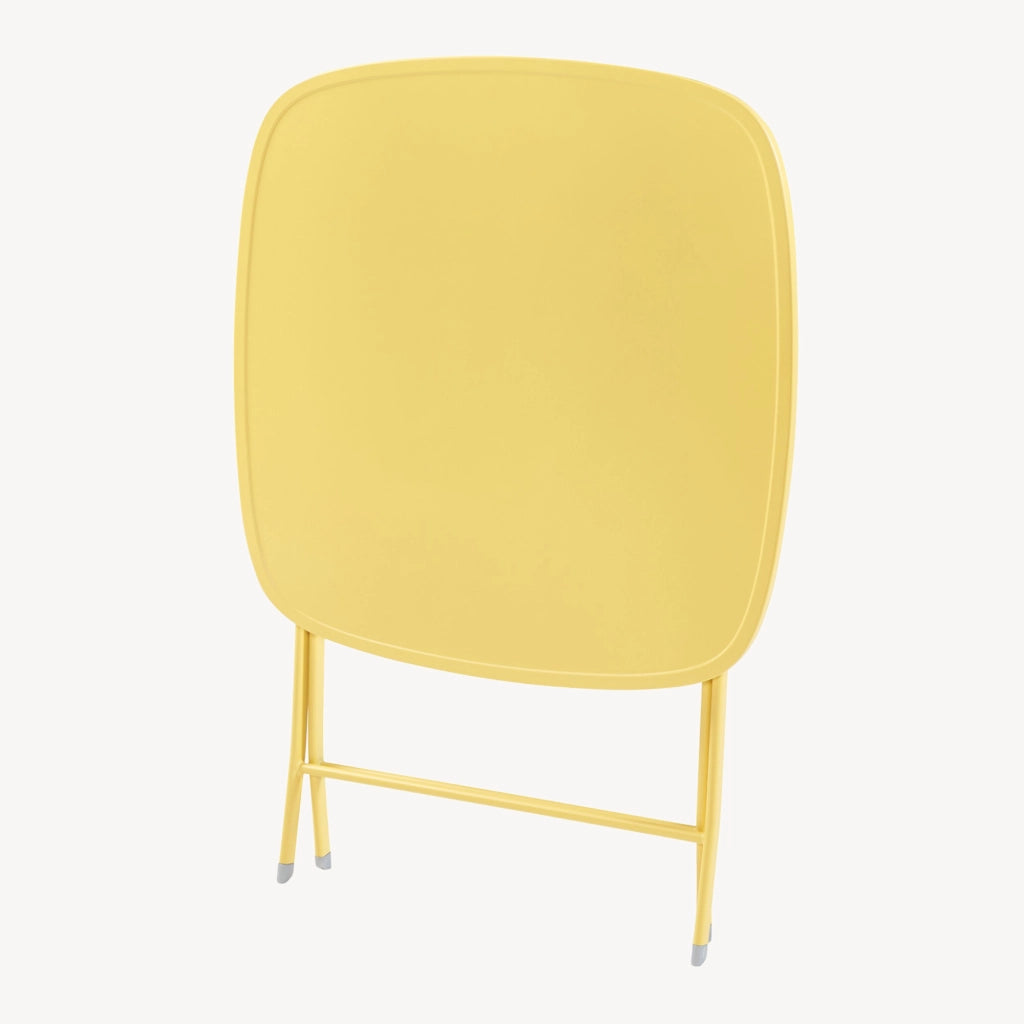 Tavolo Pieghevole Sande con Piano Quadrato - Giallo [en.casa]
