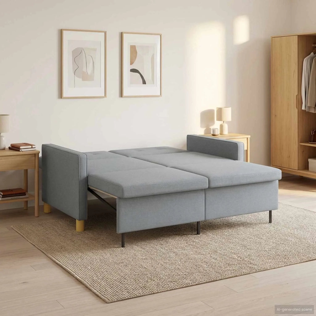 Divano letto | Sof¨¤ letto | Letto singolo Estraibile Verde chiaro Tessuto
