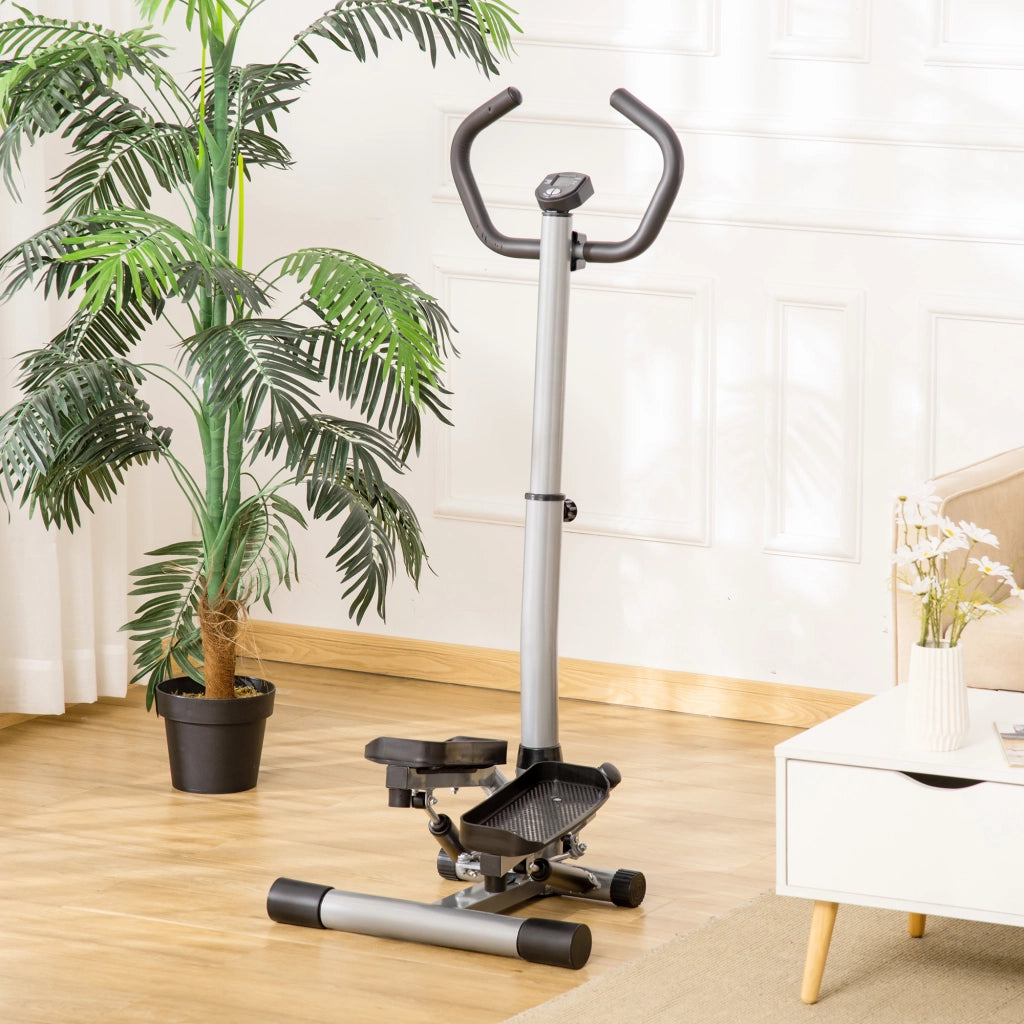 Cyclette stepper con manubrio per allenamento di gambe e glutei, schermo LCD, velocit¨¤ regolabile