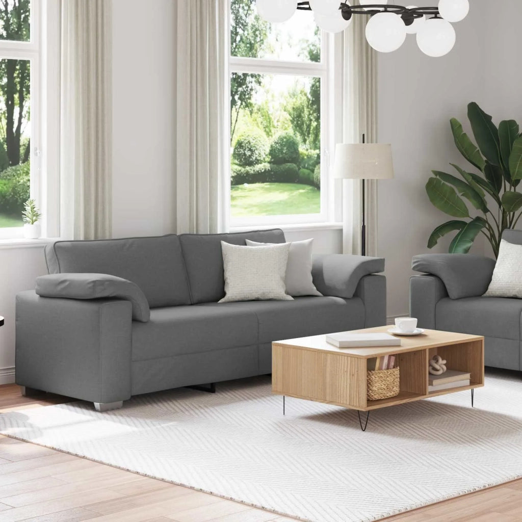 Divano 2 pcs Grigio scuro 219 x 80 x 82 cm Tessuto 3324741