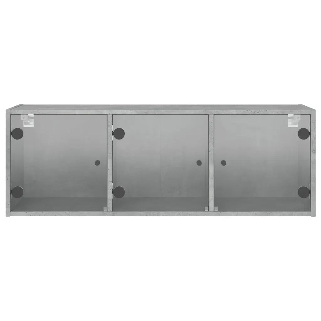 Mobile a Muro con Ante in Vetro Grigio Cemento 102x37x35 cm 836514