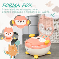 Vasino per Bambini 34,5x35x23 cm con Schienale Vaschetta Rimovibile e Braccioli Rosa