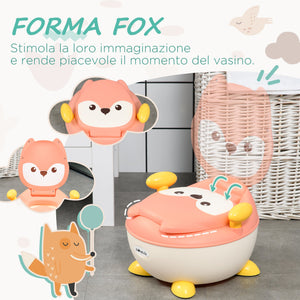 Vasino per Bambini 34,5x35x23 cm con Schienale Vaschetta Rimovibile e Braccioli Rosa