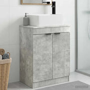 Mobile da bagno con lavabo Grigio Cemento 54 x 35 x 83 cm