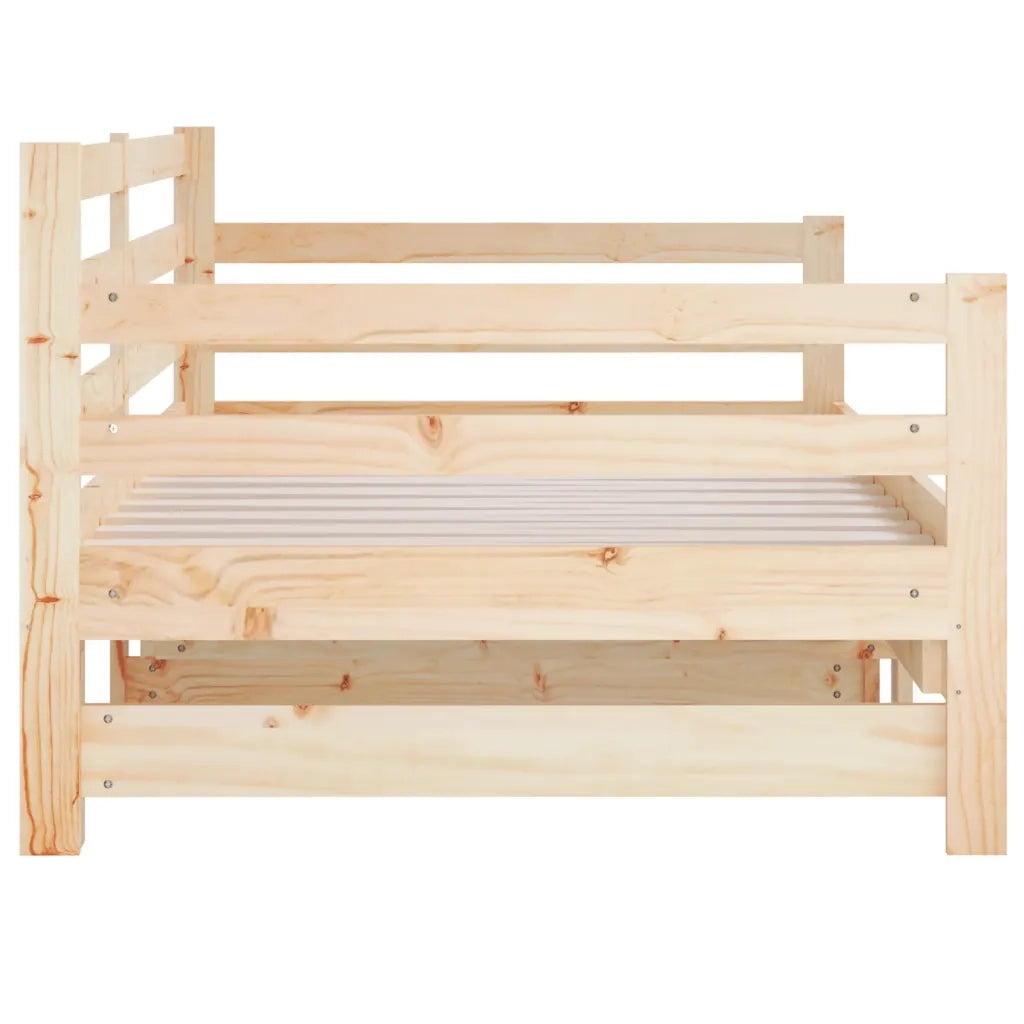 Dormeuse Estraibile 2x(80x200) cm in Legno Massello di Pino 814699