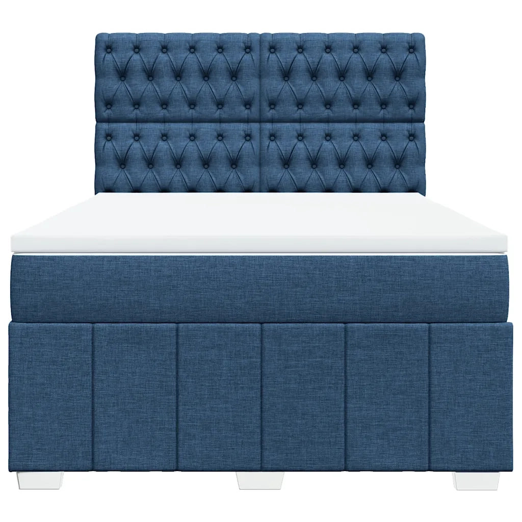 Giroletto a Molle con Materasso Blu 160x200 cm in Tessuto