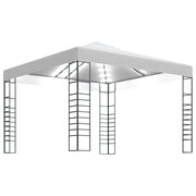Gazebo | Pergolato da Giardino con Luci a Stringa LED 3x3 m Bianco