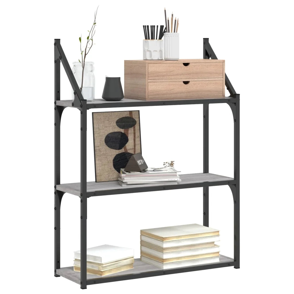 Scaffale Parete 3Ripiani Grigio Sonoma 60x21x78,5cm Multistrato 835452