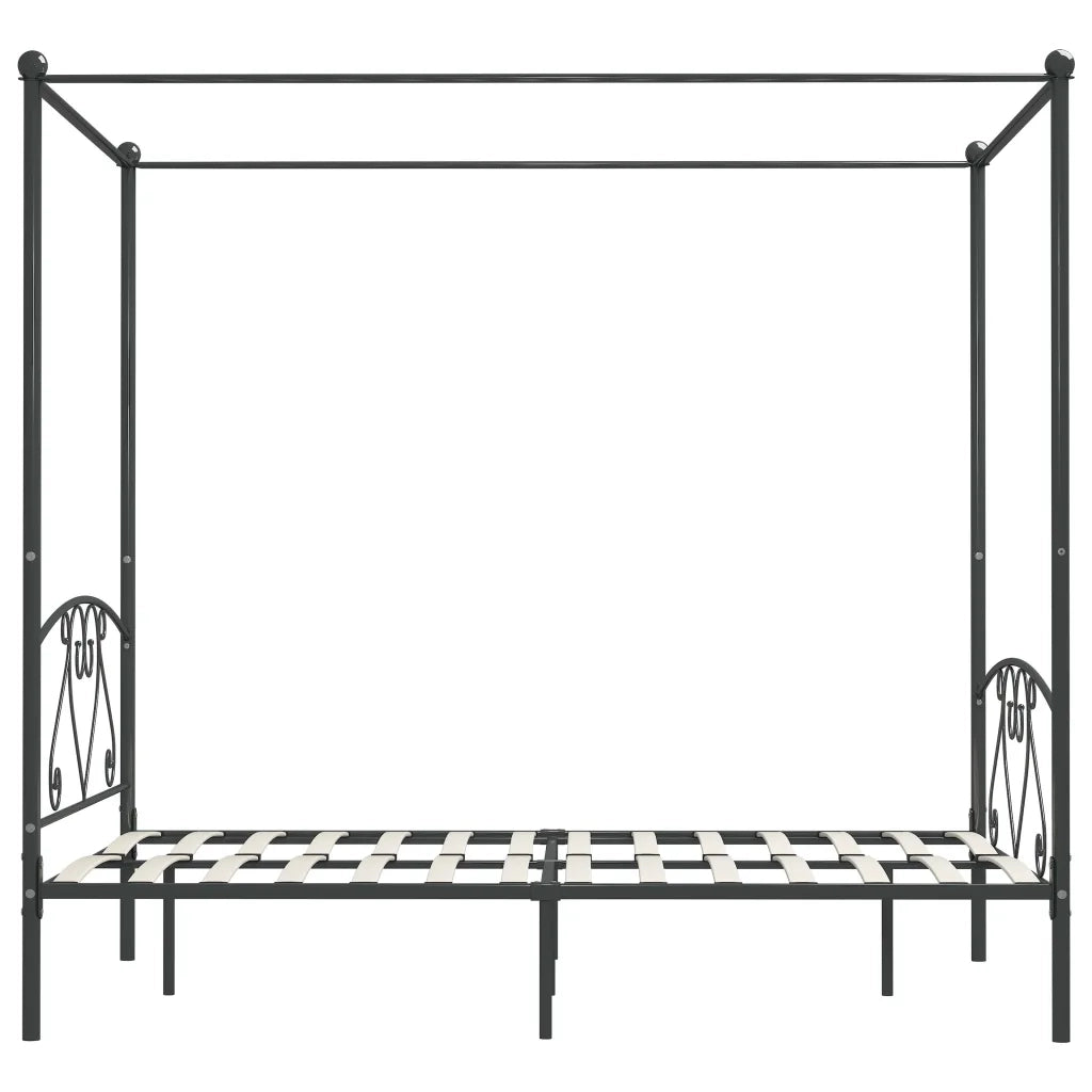 Giroletto Baldacchino senza Materasso Grigio 140x200 cm Metallo 284443