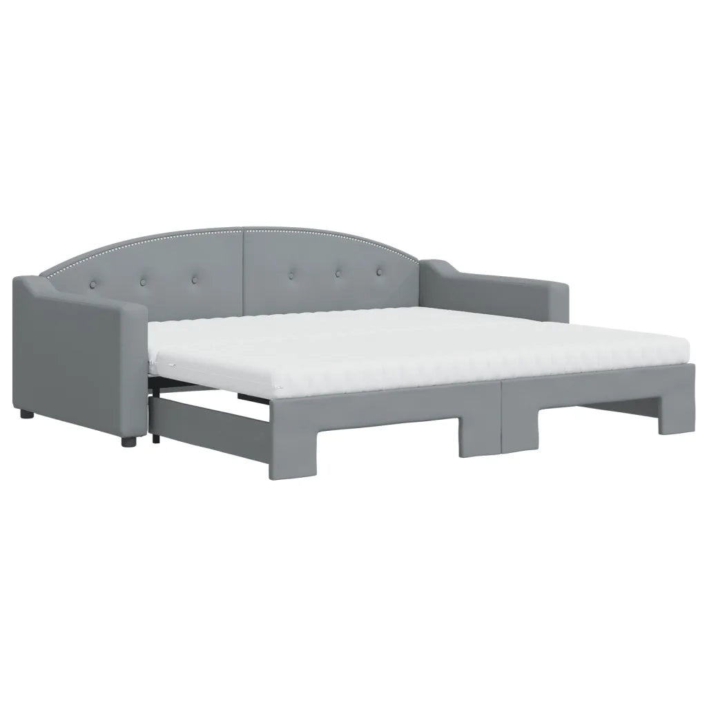 Divano Letto Estraibile Materassi Grigio Chiaro 90x190 Tessuto 3197558