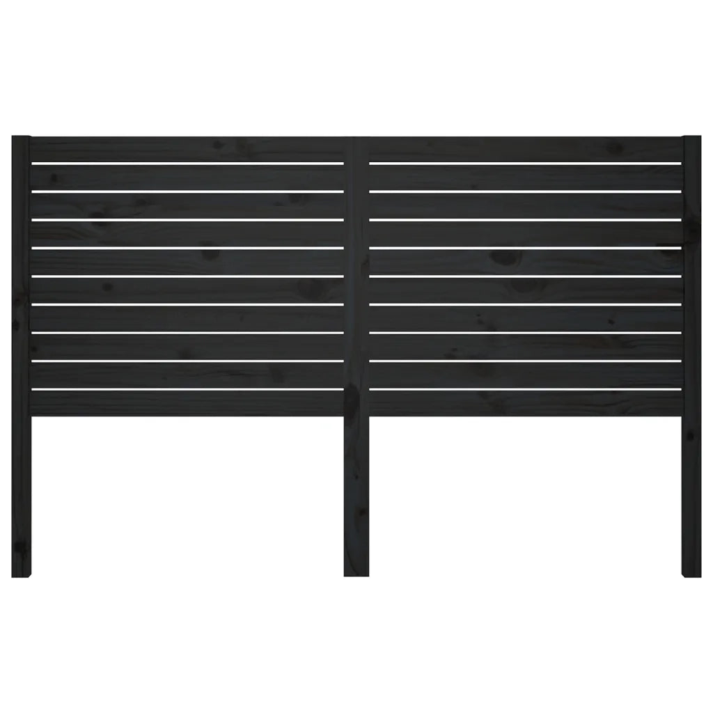 Testiera per Letto Nera 146x4x100 cm in Legno Massello di Pino 819024