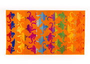 Telo Mare Jacquard In Spugna Disegno Fantasy Geco - 90x170 - Arancio