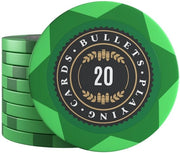 Pokerchips in Ceramica - 25 Pezzi - Superficie Antiscivolo - Progettazione Professionale - Peso 14 g - Diametro 4 cm