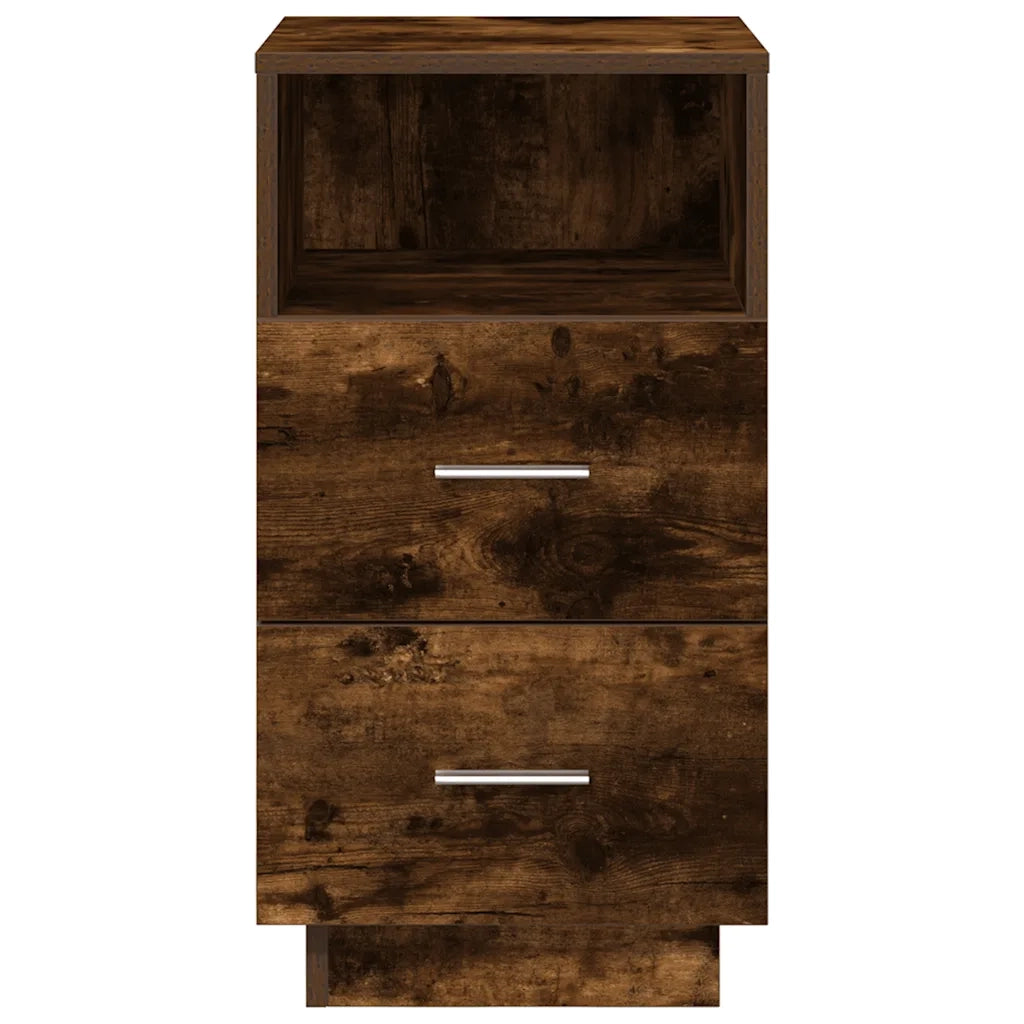 Comodini 2 pz con 2 Cassetti Rovere Fumo 36x36x68 cm