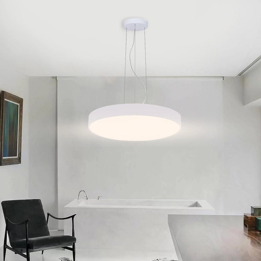 Trade Shop - Lampadario Pendente Cerchio 60cm Led 65w Lampada Up Down Moderna 2 Temperature Luce -