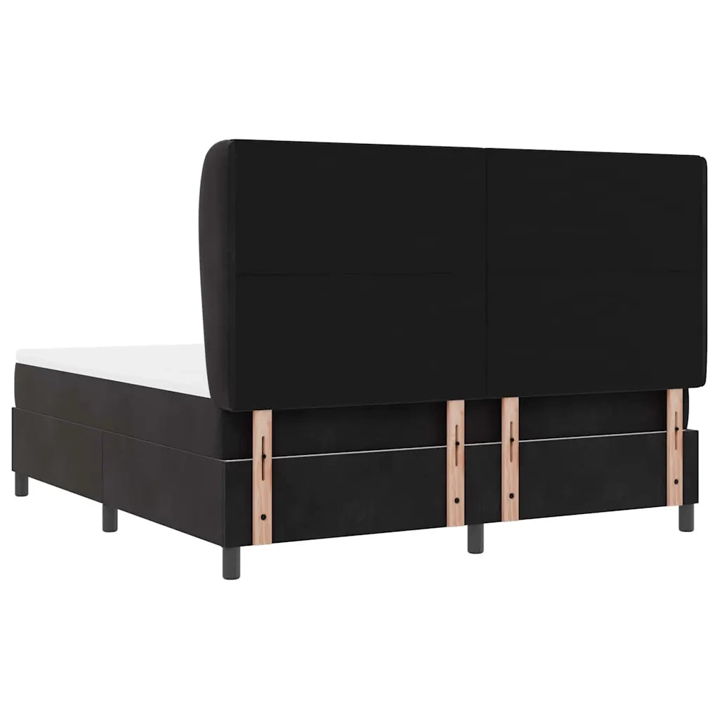 Letto a molle con materasso Nero 200 x 180 cm Velluto 3340942