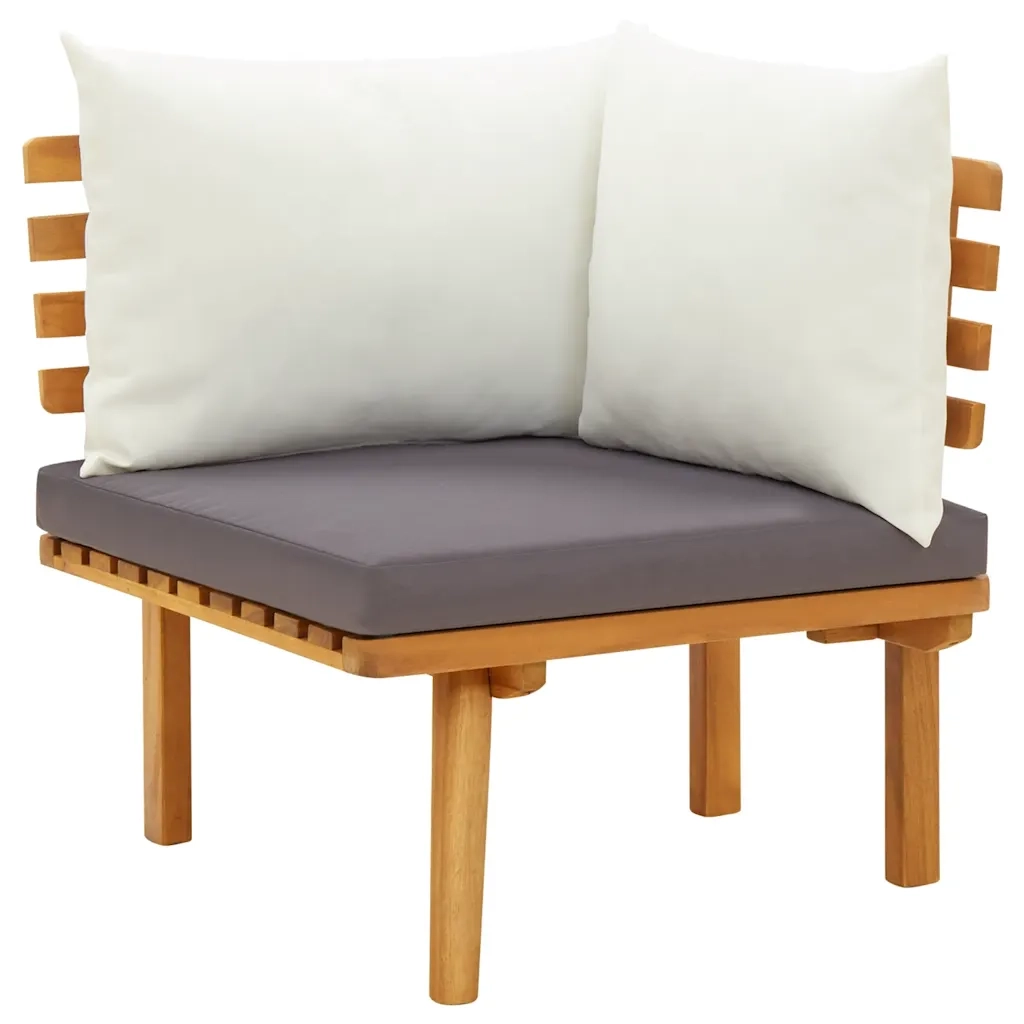Divano Angolare da Giardino con Cuscini in Massello di Acacia cod mxl 55799