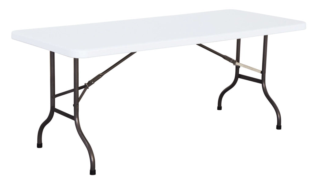Tavolo Rettangolare Pieghevole da Catering 242x76x74 cm in Polietilene Vorghini Bianco