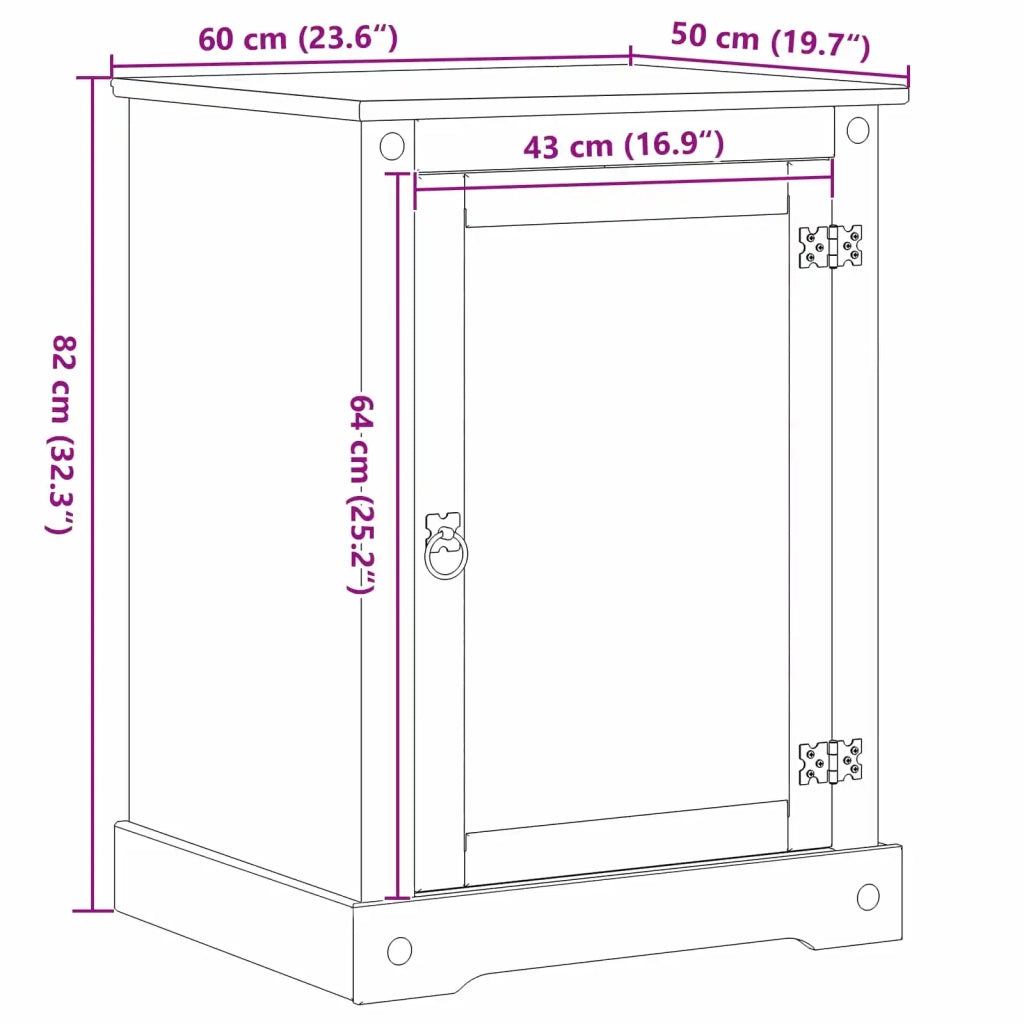 Mobile HiFi Bianco 60 x 50 x 82 cm Pino massello 42024948
