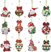 Decorazione per albero di Natale per bambini - 12 pittura con diamanti - calendario dell'Avvento - hanger - pittura con diamanti 5D - set di renne - Natale - hobby - palloncini di Natale.