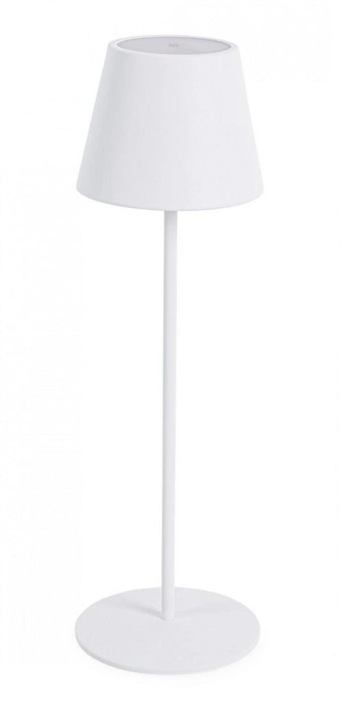 Lampada da Tavolo Ø12x38 cm in Acciaio Bianco