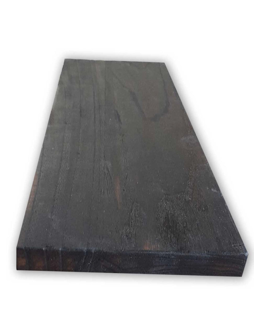 Tavola In LEGNO CountryWood – trattato con metodo Yakisugi Stile: DARK CARBON full burn, Misura: 8x4x203 cm