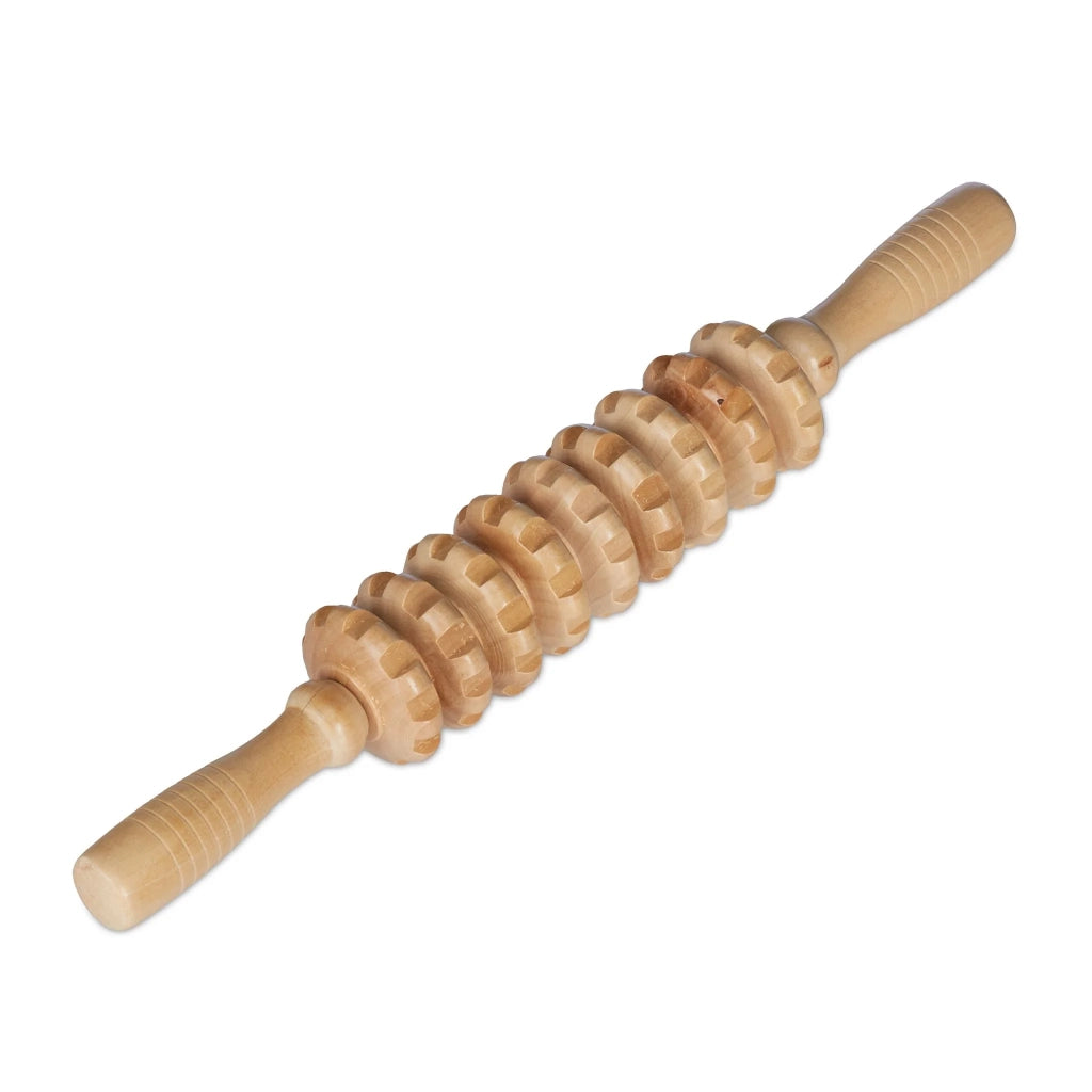 Rullo da massaggio ergonomico 5 x 38 x 5 cm per il rilassamento muscolare e la riduzione della tensione in legno naturale 13_0013405