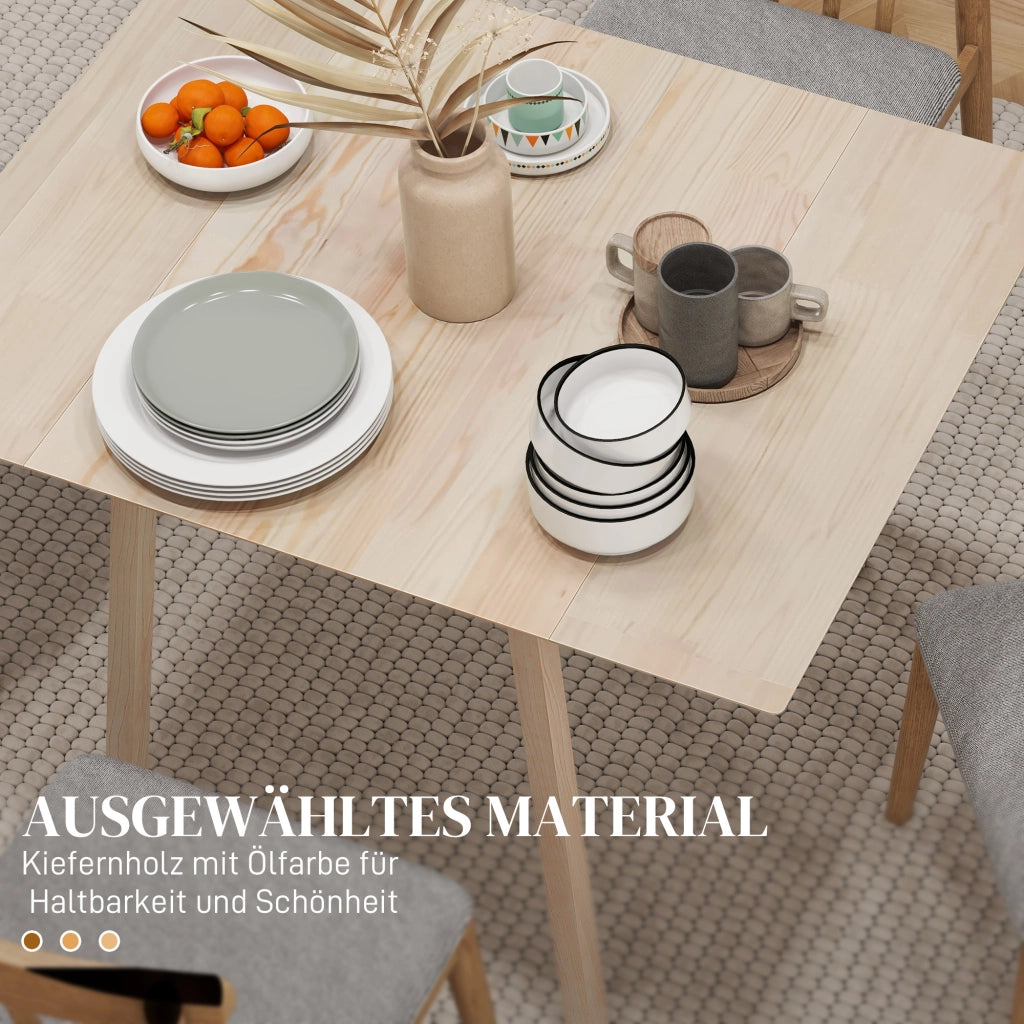 Tavolo da pranzo - pieghevole per 2-4 persone - 110x86x75 cm - legno naturale - ideale per spazi piccoli