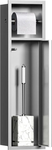 Cassa da bagno in acciaio inossidabile alta con contenitore per carta igienica e spazzola per il bagno integrati 

 Specifiche tecniche: modello 12345, altezza 180 cm, larghezza 60 cm, profondità 30 cm