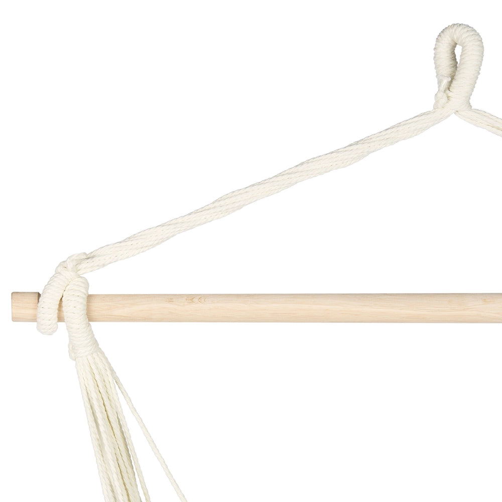 Sedia amaca sospesa Beige Cotone e Poliestere Altalena per interni all'aperto Stile Boho