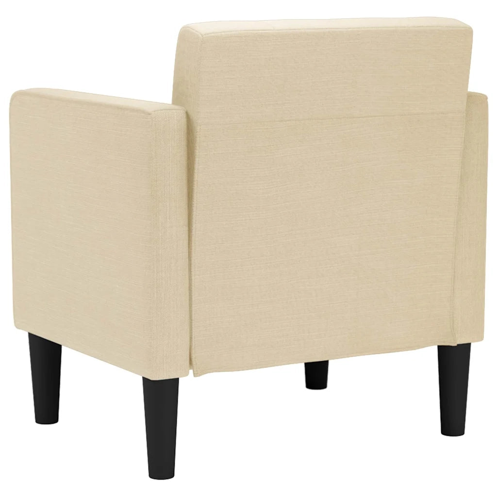 Divano Sedia con Braccioli-Poltrona-Sofa Relax Crema 53 cm in Tessuto