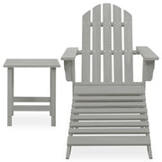 Sedia Giardino-Sedia da esterno Adirondack Ottomana Tavolo Abete Massello Grigio