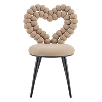 Set 2 sedie da pranzo - Xylo - velluto camel gambe nere con schienale triangolare