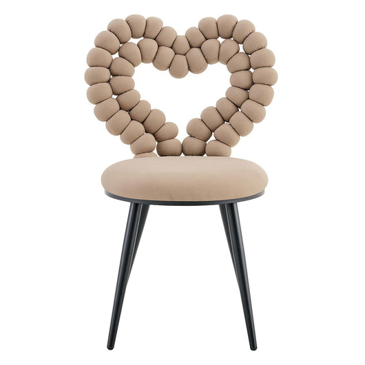 Set 2 sedie da pranzo - Xylo - velluto camel gambe nere con schienale triangolare