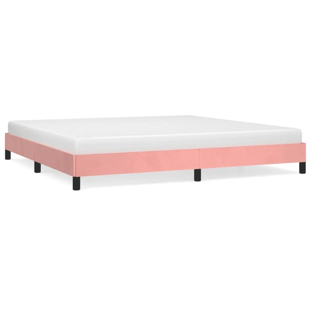 Letto matrimoniale | Letto per adulti | Giroletto Rosa 200x200 cm in Velluto