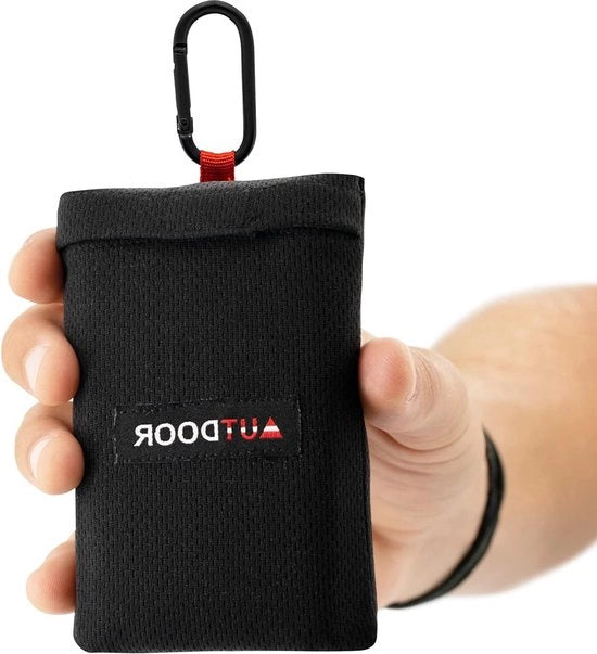 Decken per picnic in nylon riciclato - compatto e sostenibile - deken per spiaggia con chiusura rapida - nero - adatto per 2-3 persone