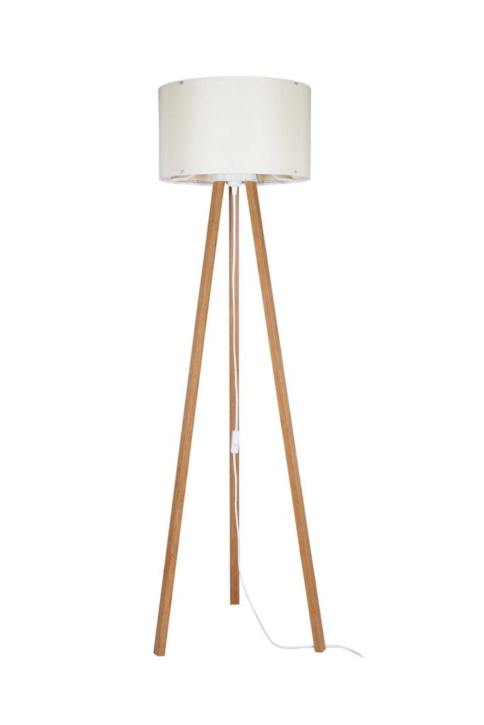 Lampada da terra PIKO treppiede legno crema 136cm E27