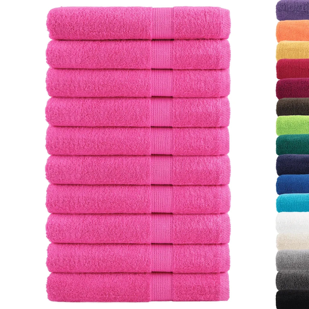 Asciugamani SOLUND 10 pz Rosa 100x200 cm 600 g/m² 137535