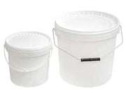 SECCHIO IN PLASTICA ANONIMO CON COPERCHIO BIANCO- - lt.16 - manico in ferro zincato - 5 pezzi