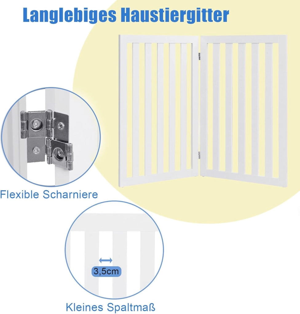 Barriera di sicurezza Cane, Recinzione per scale e porte pieghevoli, per cani e gatti, di piccole e medie dimensioni, per scale, porta, bianco (2 x 89 x 50 cm)