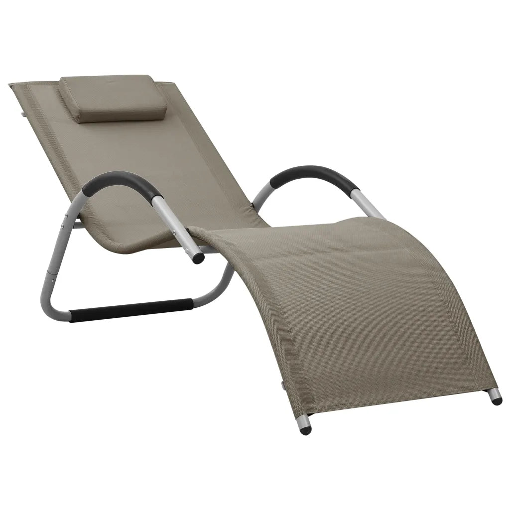 Lettino Prendisole in Textilene Grigio Talpa e Grigio cod mxl 23079
