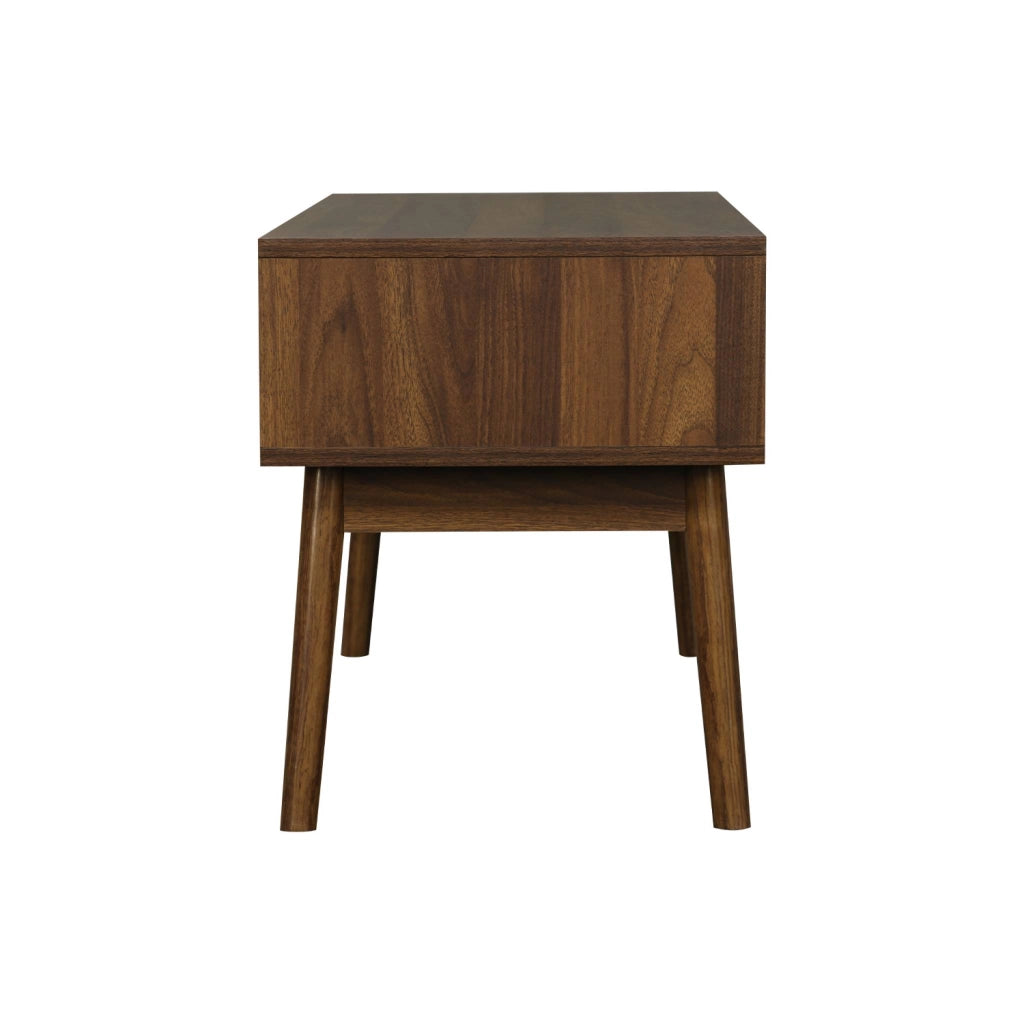Mobile tv scandinavo a 2 ante effetto legno, 115cm, marrone scuro
