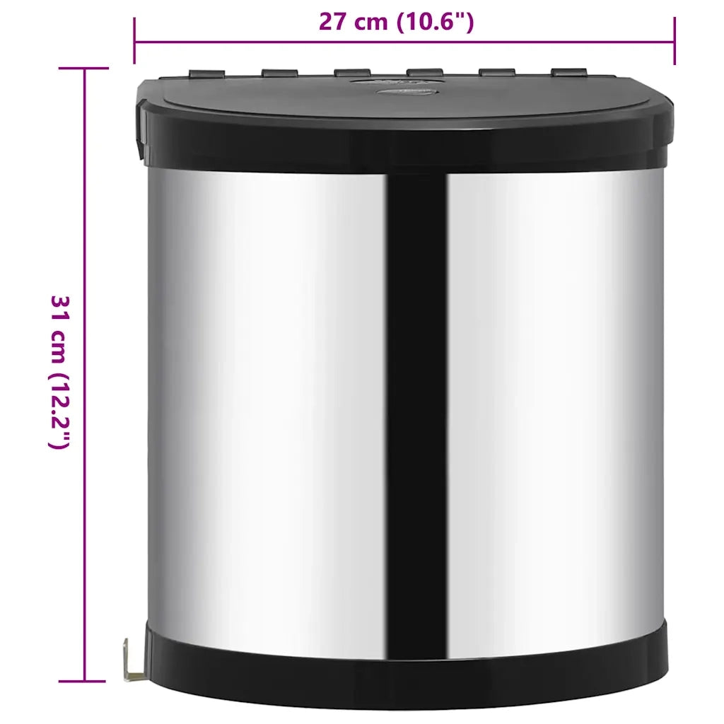 Pattumiera da Incasso per Cucina in Acciaio Inossidabile 12 L 51172