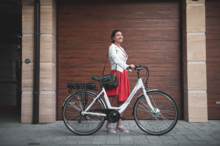 F.LLI SCHIANO E-MOON 26" bicicletta elettrica, da citta  per adulti, e-bike con motore elettrico batteria sul portapacc