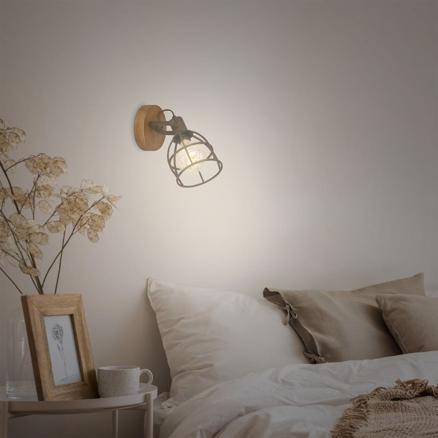 Spot Vintage Korbo Metallo Ruggine Legno 1 Luce E27 Ip20