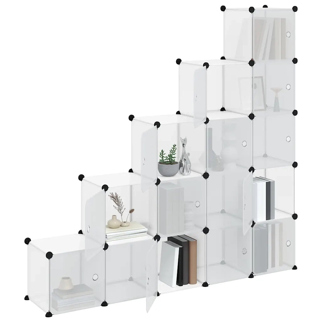 Organizzatore Portaoggetti con 15 Cubi e Ante Trasparenti in PP cod mxl 51455