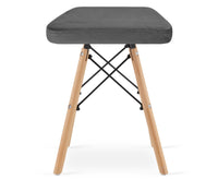 Valora PEKO Sgabello Velluto Grigio Gambe Naturali x4