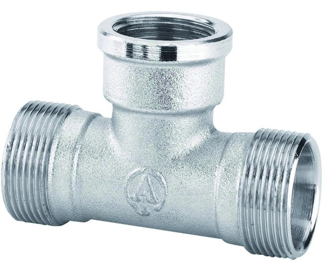RACCORDO A T FEMMINA IN OTTONE CROMATO 1/2 M 24X19   ARTECLIMA S.R.L.